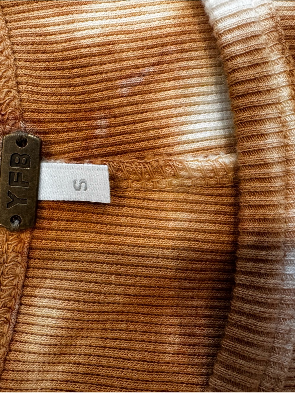 NWT, YFB S Ziggy ribbed tank. Current season. Tie dye wash in Navy, gold & cream - Picture 5 of 9